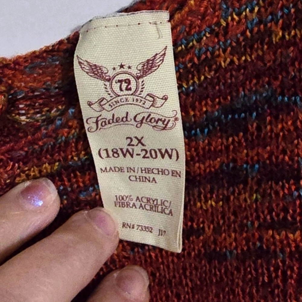 Faded Glory Cold Shoulder Bo-Ho Sweater - Picture 3 of 4